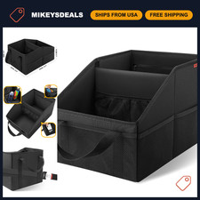 Car Organizer for Front Back Seat - Multi-Pocket Caddy with Dividers Handles