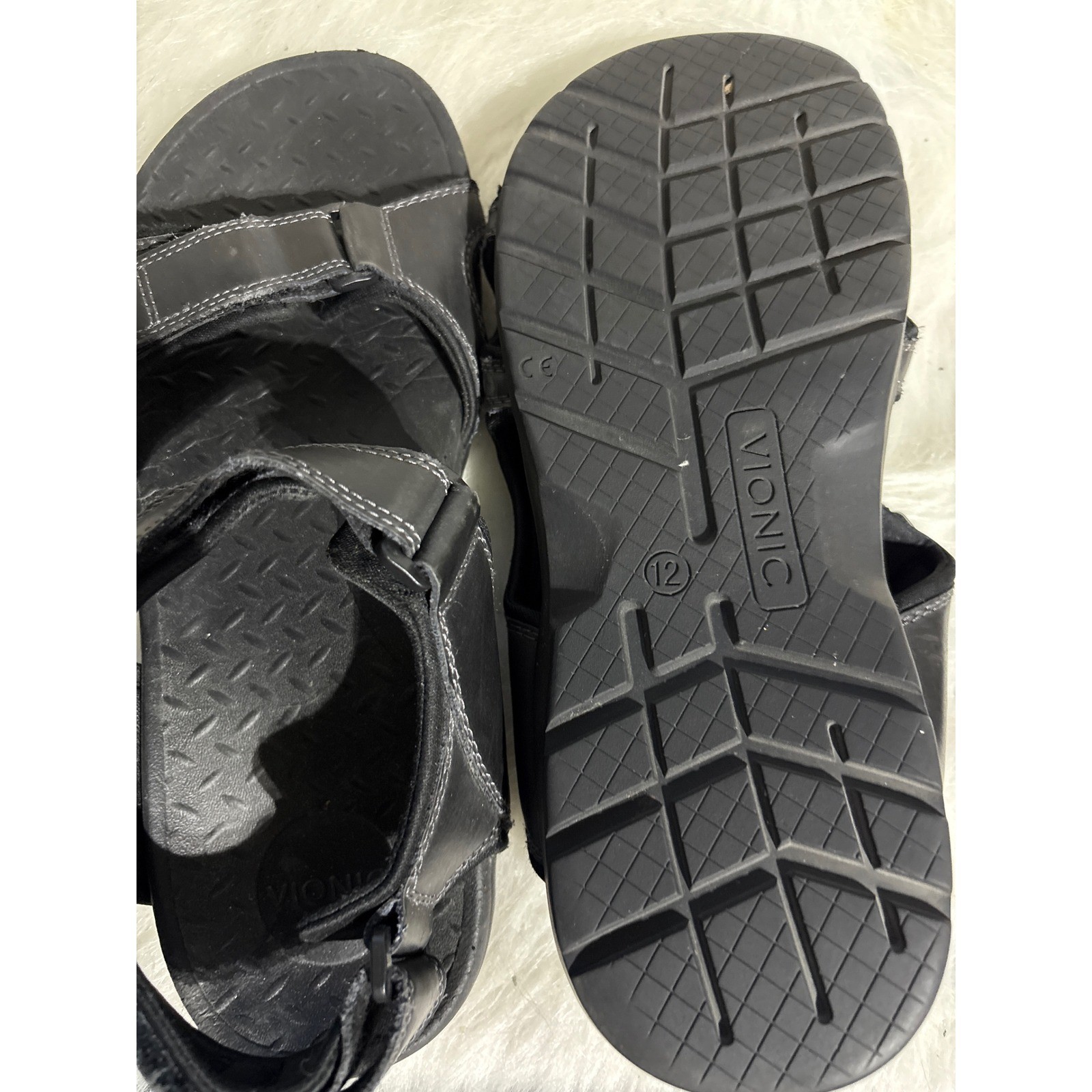 Vionic Black Leather Adjustable Strap Orthopedic … - image 8