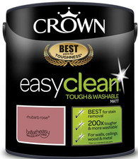 CROWN EASY CLEAN MATT EMULSION PAINT 2.5L WALLS CEILINGS WOOD METAL ALL COLOURS