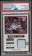2022 Panini Contenders Shaedon Sharpe Rookie Ticket Swatches Auto PSA AUTHENTIC