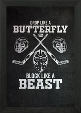Hockey Goalie Framed Wall Art Poster Canvas Print Picture