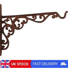 Large Cast Iron Wall Hanging Bracket - 30 lbs Capacity, Victorian Iron Finish