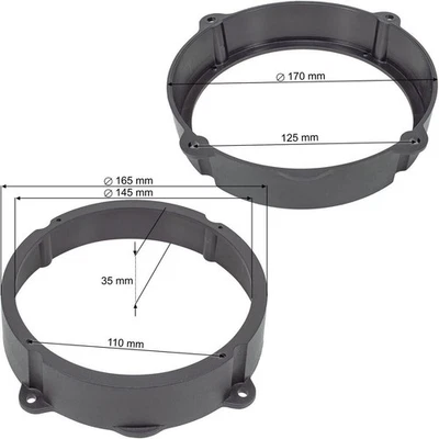 EVOTUNING - NO PHONOCAR Coppia Anelli Adattatori Casse Altoparlanti Anteriori Lancia Ypsilon 2003>2011