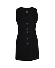 Chanel Boucle Sleeveless Mini Dress In Wool Women Black Size 34