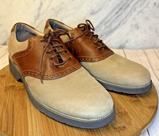 Rockport Mens 2Tone Brown Mens Leather/suede Saddle Shoes APM2456X Size 8.5 M