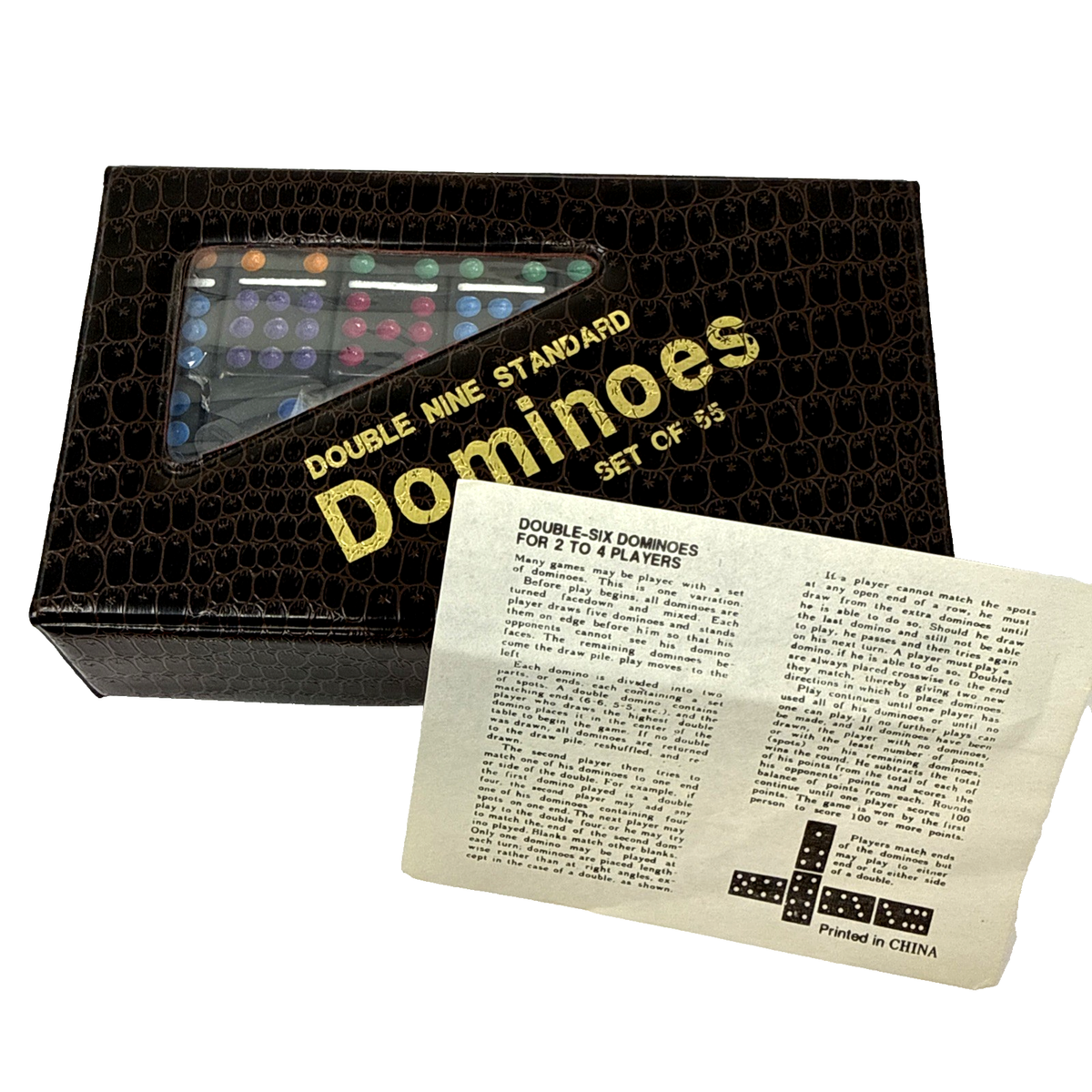 Double Nine Standard Dominos Set of 55 - Color Dots | eBay