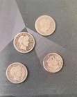 US BARBER DIMES set of 4 1907, 1908, 1911, 1916 - 90% Silver