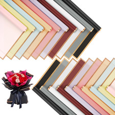 20 Sheets Flower Wrapping Paper - Waterproof Floral Bouquet Wrapping Paper Black