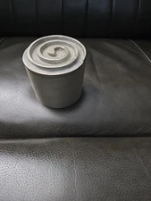 Used Metal Round Container With Spiral Lid  3 X 3.25 Inches