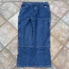 VTG Y2K 90s Dickies Carpenter Double Knee Baggy Skater Workwear Blue Jean Pants