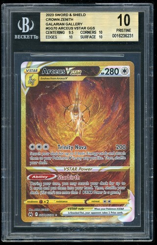 Pokemon Arceus STAR 2023 Sword and Shield Crown Zenith Galarian Gallery BGS 10