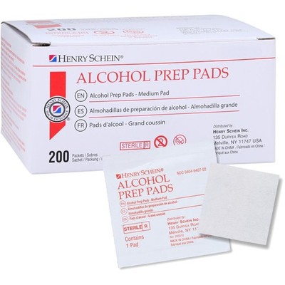 Alcohol Prep Pads, Medium Size, 200 Count - 70% Isopropyl Alcohol