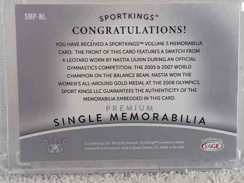 2024 SPORTKINGS VOL. 5 NASTIA LIUKIN 14/25 PRIME MEMORABILIA SSP - Picture 2 of 2