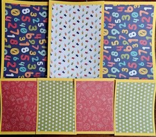 Premade Scrapbook Page/Mat Set - 7 pieces: School Life