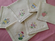 VINTAGE SET SIX  IRISH LINEN AFTERNOON TEA NAPKINS =UNUSED =