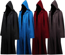 Tunic Hooded Robe Adult Wizard Robes Monk Priest Cloak Halloween Cosplay  Men W