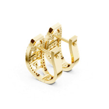 Orecchino cerchio veneziano matrimonio tondo 64p VVS/D/ottimo diamante argent...