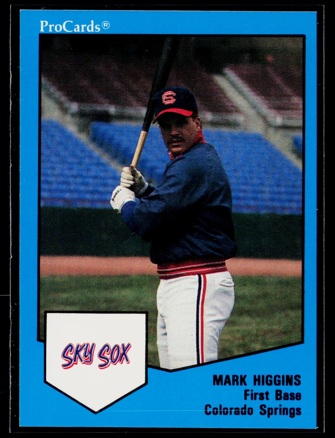 Mark Higgins 1989 ProCards Minor League Team Sets #255 Colorado Springs Sky Sox
