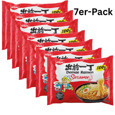 7er-Pack NISSIN Demae Ramen Instantnudeln Sesam 100g