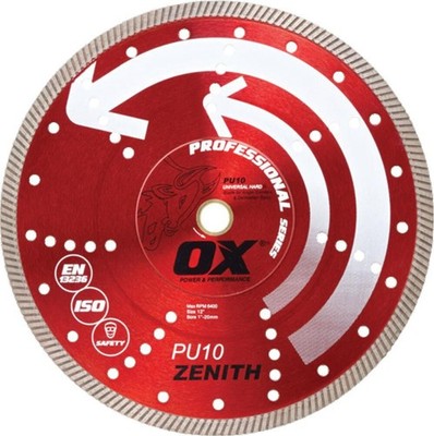 Ox Tools Pro Universal 12 Inch Turbo Rim Diamond Blade For Fast Cuts In