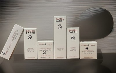 Bambu Earth Facial Regimen 6 Piece Set Cleanser/Oil/Toner/Mist/Polish/Cactus