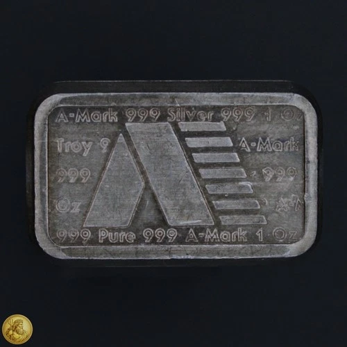 Vintage 1981 A-Mark 1 Troy Oz .999 Fine Silver “Chunky”  Brick Bar -E531