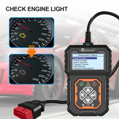 QUICKLYNKS T31 12V EOBD Scanner Auto OBD2 Code Reader Engine Diagnostic Tool