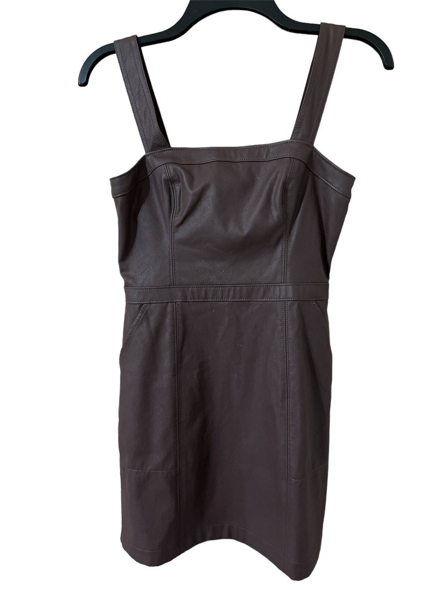 Abercrombie & Fitch Brown Faux Leather Dress Overall MM201