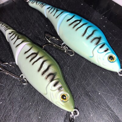 (2) mini Kustom Painted Canal Swimmers 165mm 1-3/4 oz.  