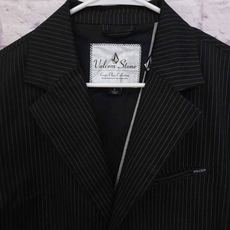Blazer Volcom Stone Corpo Class Para Hombre Pequeño Asimétrico Rayas Formal *DEFECTUOSO Foto 2 de 4