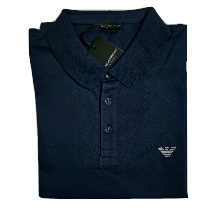 EMPORIO ARMANI POLO SHIRT STRETCH ARMANI SWIMWEAR EMBROIDERED LOGO