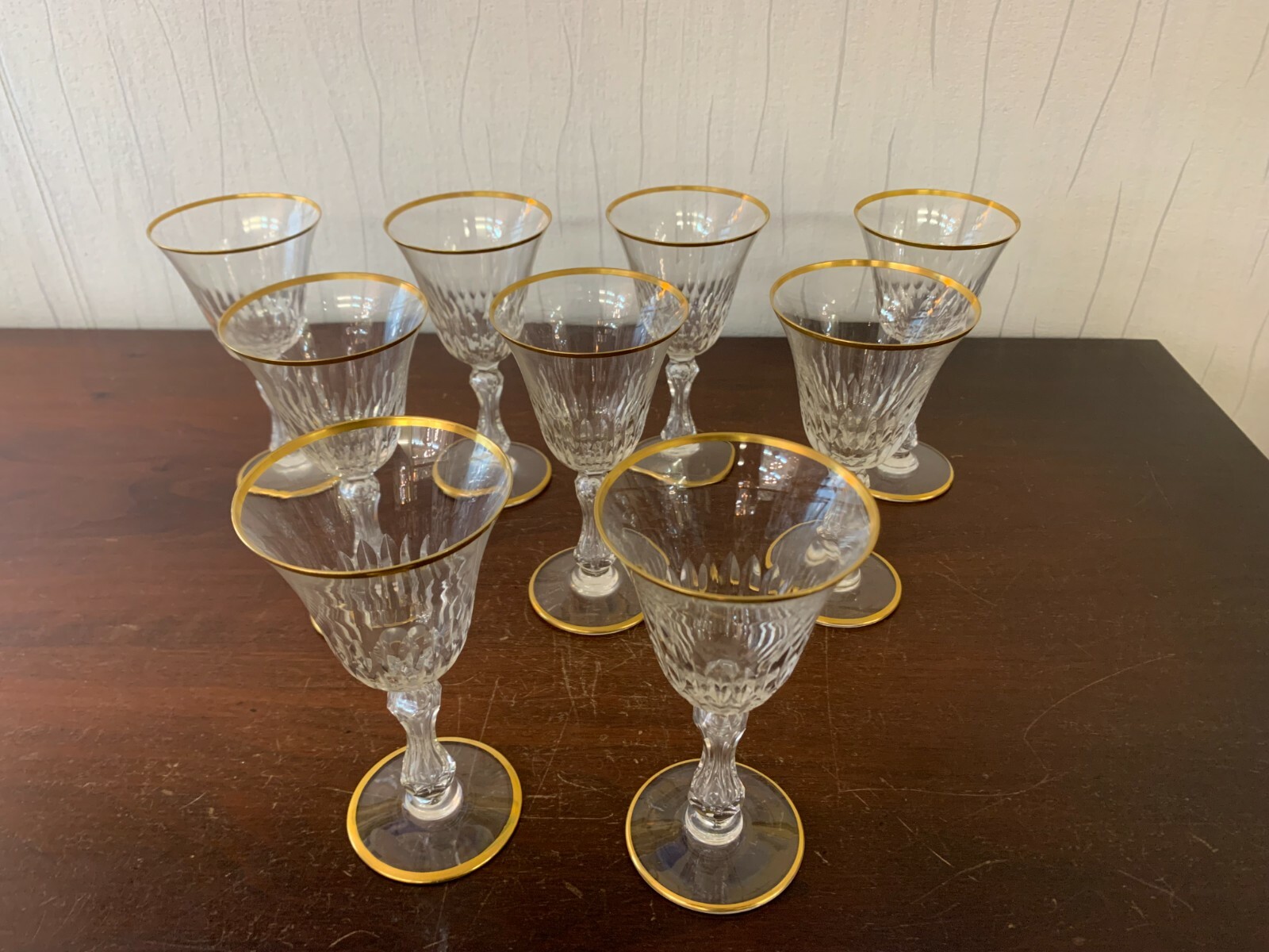 11 White Wine Glasses Model Lozère Cut Crystal Saint Louis (Price Per Unit)