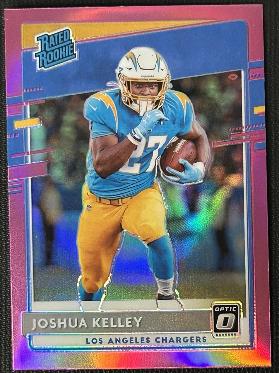 2020 Donruss Optic #188 Joshua Kelley RATED ROOKIE CARD Pink Prizm Parallel