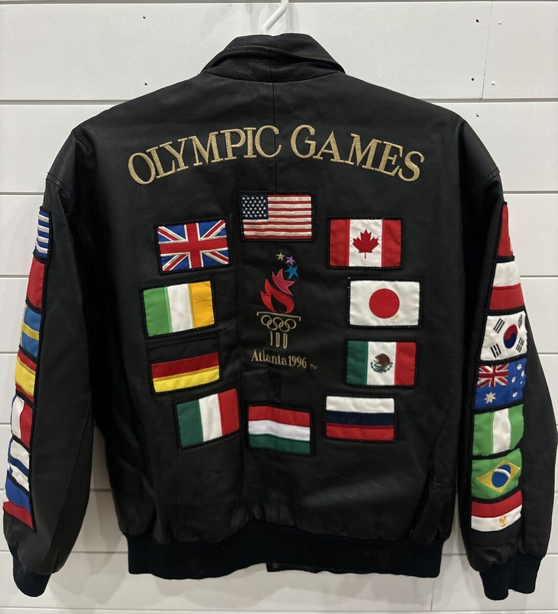 Vtg ATLANTA 1996 Summer OLYMPICS Games Leather Letterman Vtg ATLANTA 1996 Summer OLYMPICS Games Leather Letterman