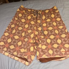 Patagonia Wavefarer Board Shorts Men Size 30 Aztec Orange Lace-up Swim Trunk J6