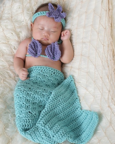 Hand Crochet Baby Mermaid Outfit 