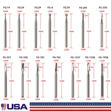 Dental Carbide Burs High Speed Burs FG 557 558 330 701 1-5 19mm Friction Grip