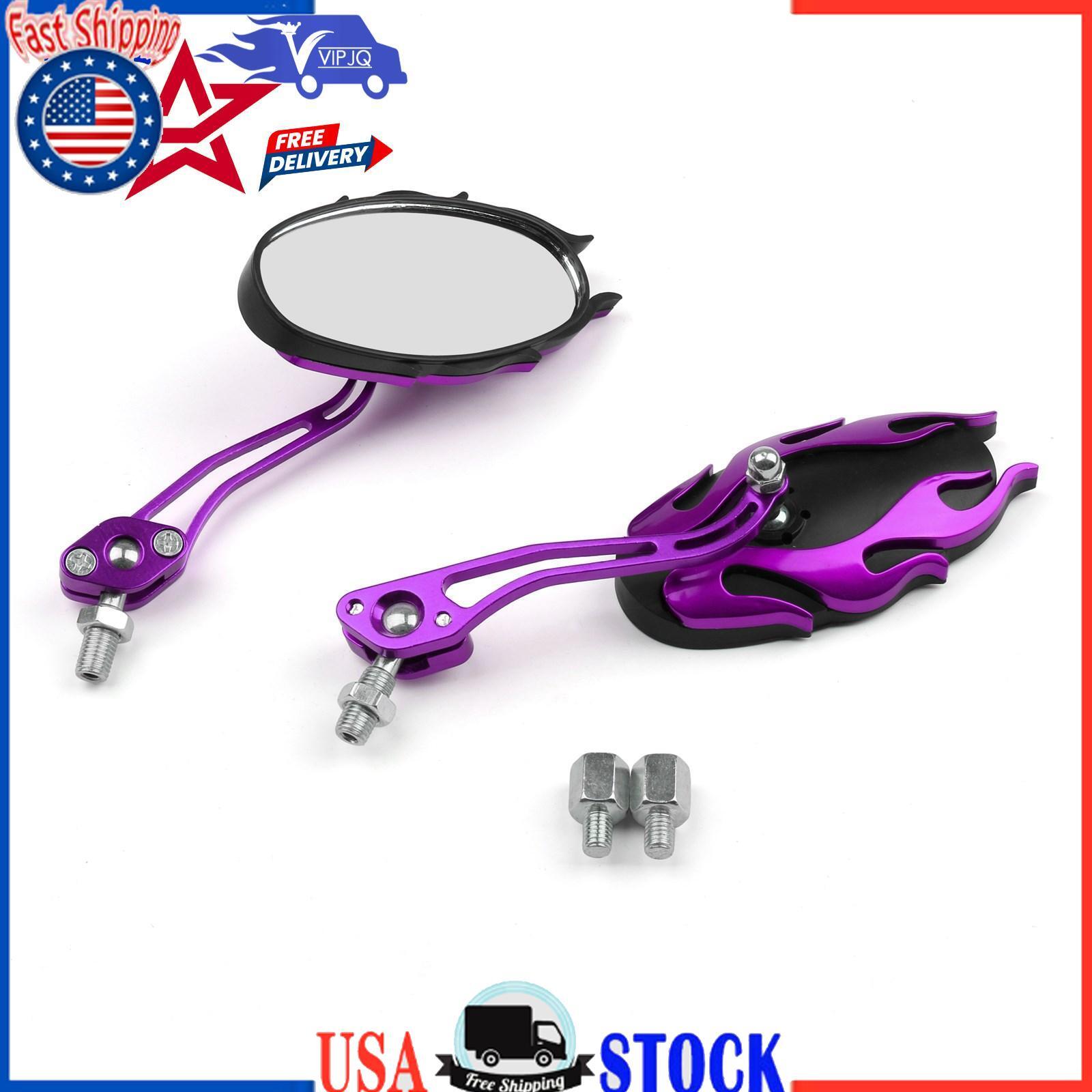 Motorcycle Rearview Mirrors Rear View Mirror 8mm 10mm Purple
