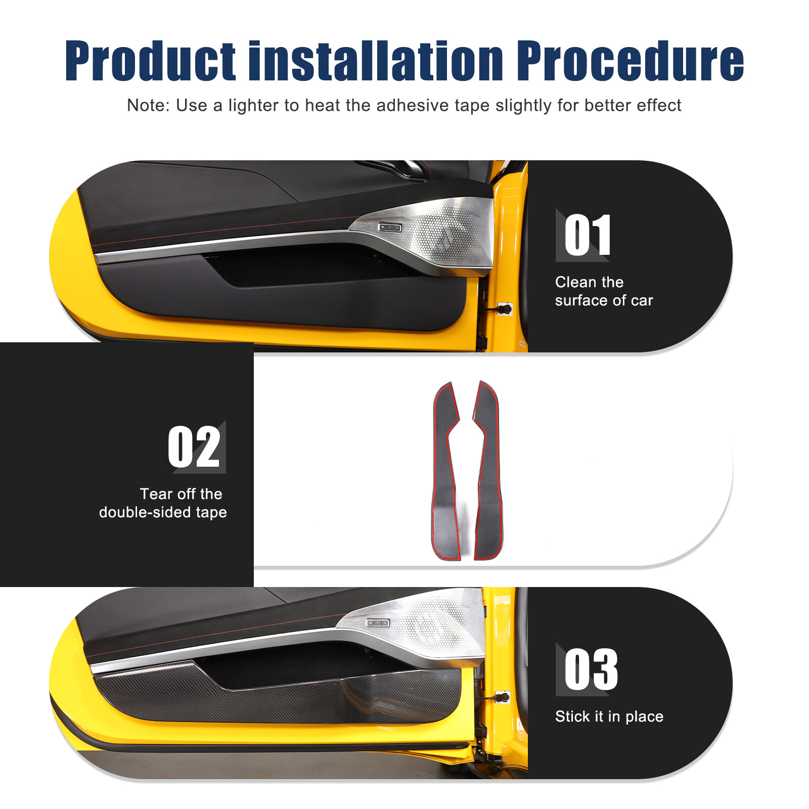 Real Carbon Fiber Inner Door Anti-Kick Panel Cover For Lotus Emira 2022 2023 24