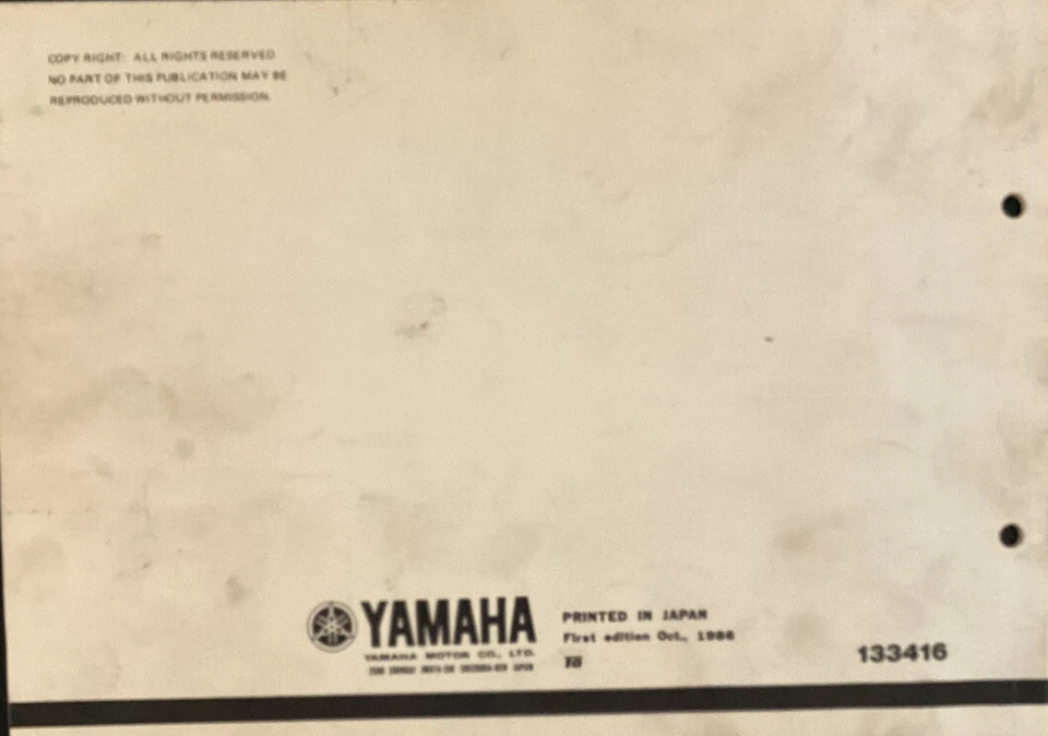 Libro de piezas originales Yamaha ET500 ET900 GENERADOR 1987 Foto 2 de 2