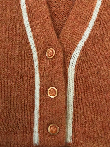 Vintage Kurt Cobain Strickjacke Herren Gr. M Orange Fuzzy Cropped Wolle 60er - Bild 3 von 9