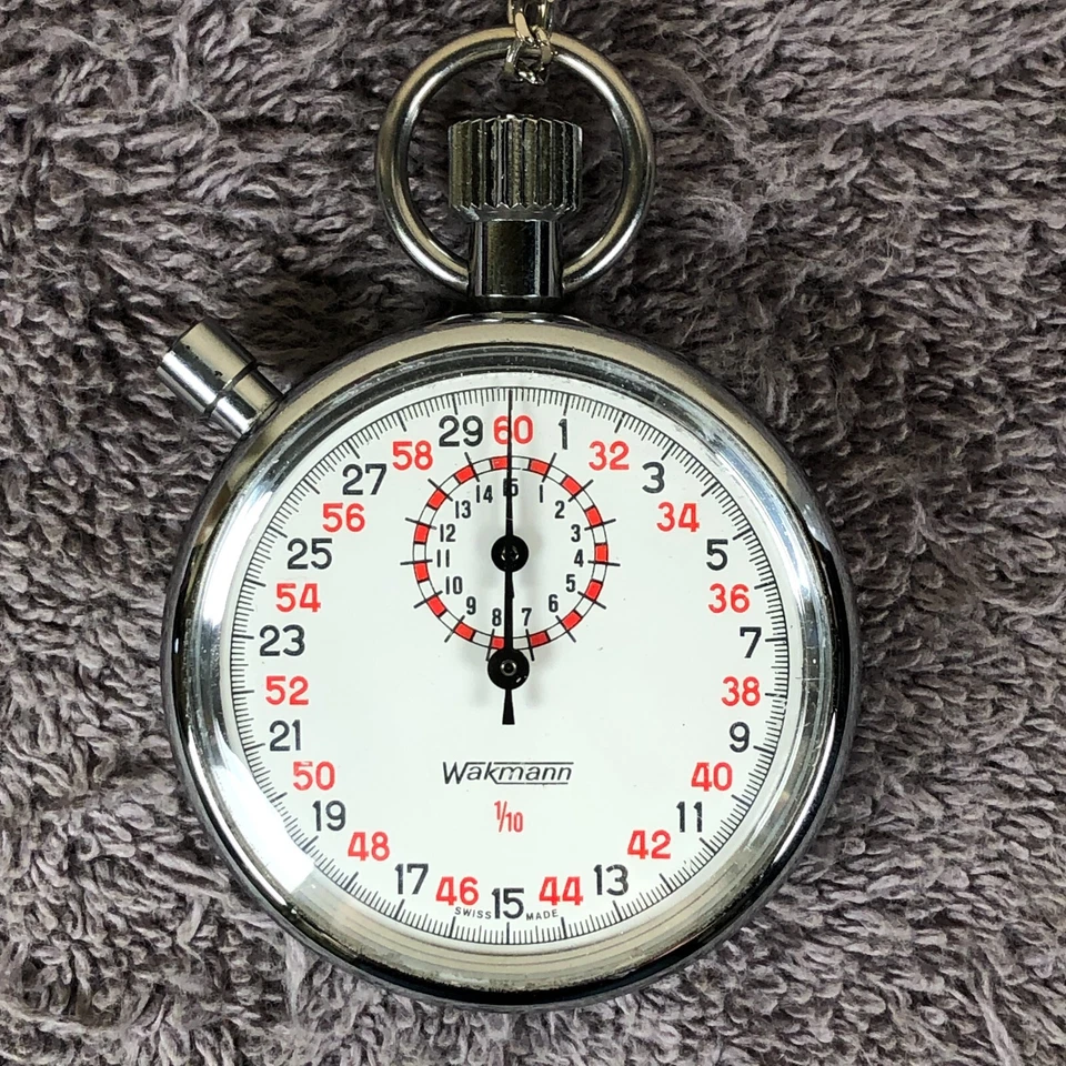 Wakmann Sport Silver Chain Tone Stainless Steel Mechanical Wind Stopwatch - Image 3 of 4