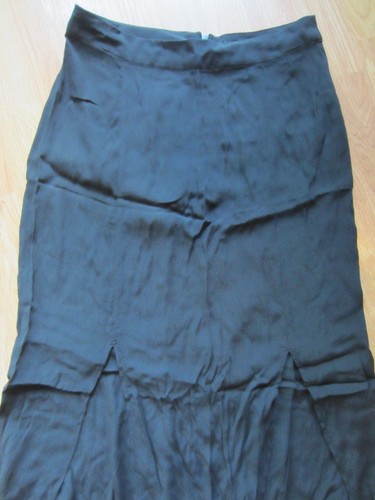 WOMENS NEW LOOK BLACK FRONT 2 SLITS MAXI SKIRT LONG SKIRT SIZE 2 US / 34 EUR NWT - Picture 2 of 10
