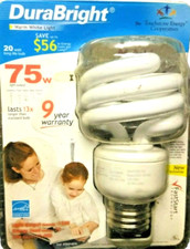 Compact Fluorescent Spiral WARM White Light Bulb 20 Watt replaces 75W bulb