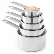 Stainless Steel Measuring Cups, Laxinis world 5 Piece Stackable Measuring Set