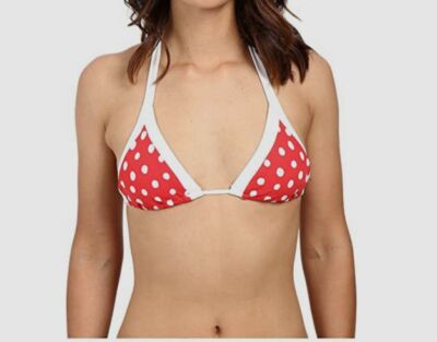 red polka dot bikini top