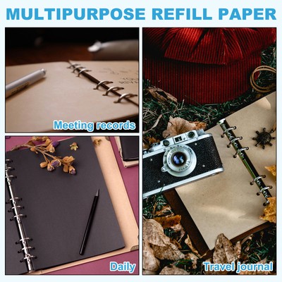2-Pack A5 Refill Paper For 6-Ring Binders - 80 Sheets (160 Pages) Each, 8mm Ruled, 100GSM Thick Paper, Cream Color