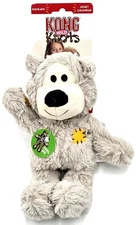 Kong Wild Knots Bear Medium/Large Light Gray Squeaky Plush Dog Toy