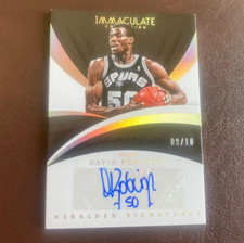 2017-18 Panini Immaculate Collection 9/10 David Robinson Heralded Signature Gold