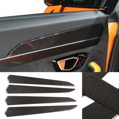 4× Real Carbon Fiber Interior Door Panel Trim Fit For LAMBORGHINI URUS 2018-2021